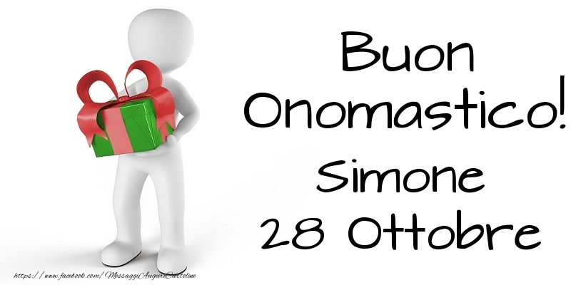 Cartoline di onomastico - Buon Onomastico  Simone! 28 Ottobre