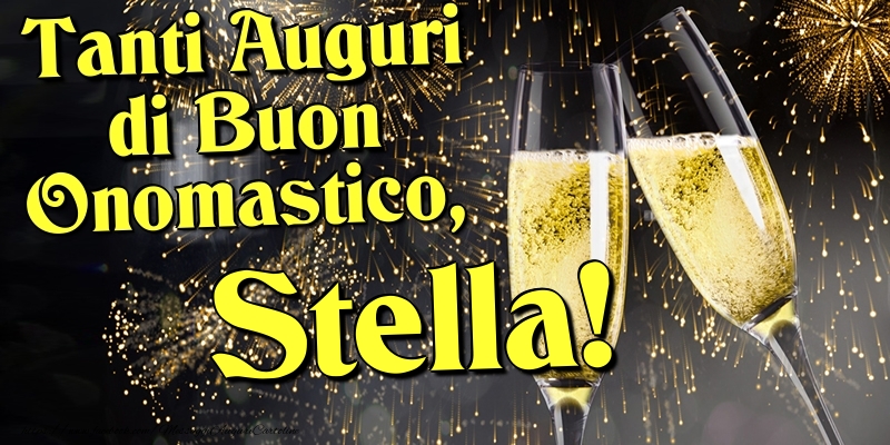 Cartoline di onomastico - Champagne | Tanti Auguri di Buon Onomastico, Stella