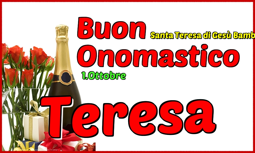 Cartoline di onomastico - 1.Ottobre - Buon Onomastico Teresa!