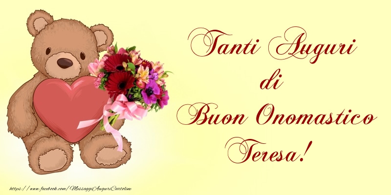 Cartoline di onomastico - Tanti Auguri di Buon Onomastico Teresa!
