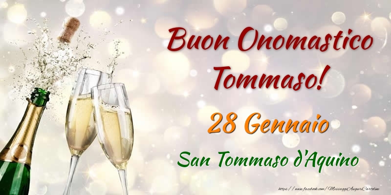 Cartoline di onomastico - Champagne | Buon Onomastico Tommaso! 28 Gennaio San Tommaso d'Aquino