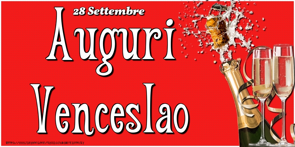 Cartoline di onomastico - Champagne | 28 Settembre - Auguri Venceslao!