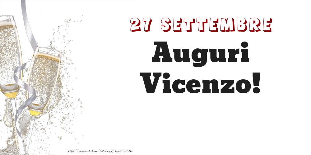 Cartoline di onomastico - Auguri Vicenzo! 27 Settembre