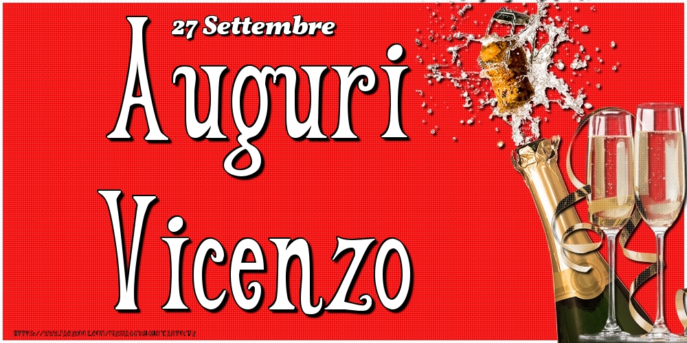Cartoline di onomastico - 27 Settembre - Auguri Vicenzo!