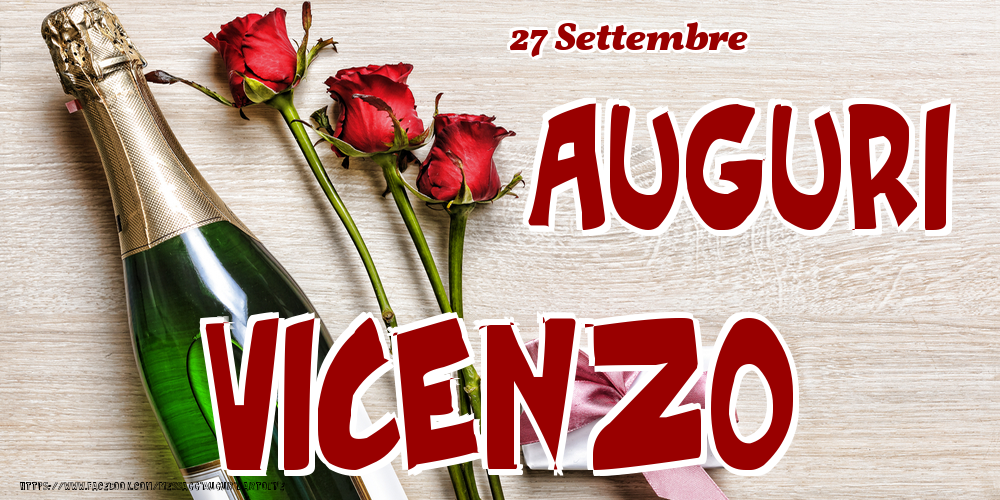 Cartoline di onomastico - 27 Settembre - Auguri Vicenzo!