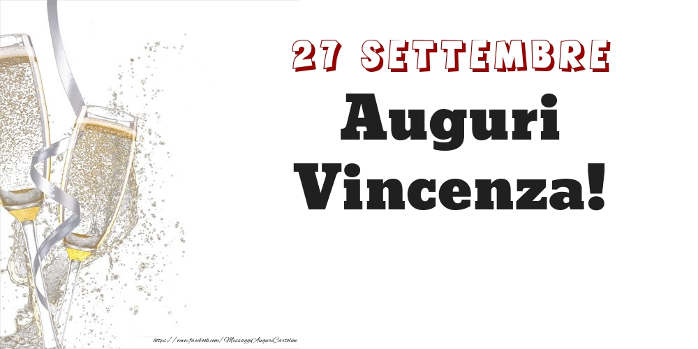 Cartoline di onomastico - Auguri Vincenza! 27 Settembre
