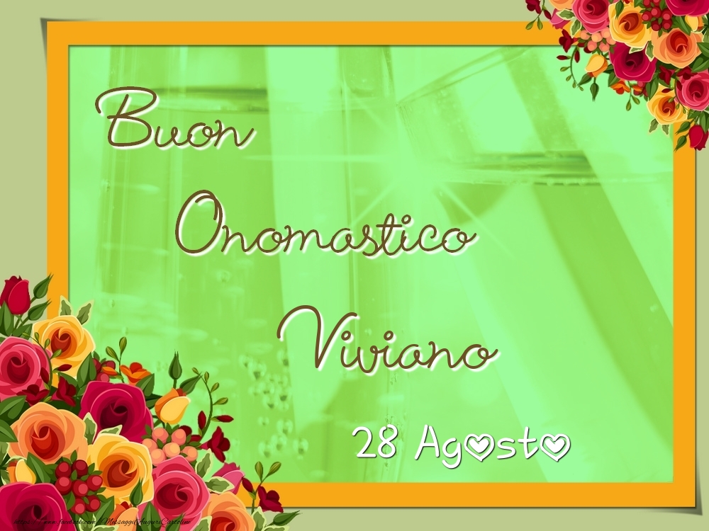 Cartoline di onomastico - Buon Onomastico, Viviano! 28 Agosto
