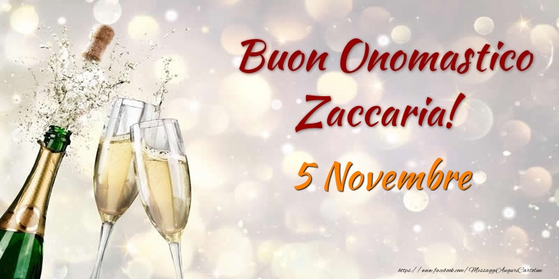 Cartoline di onomastico - Buon Onomastico Zaccaria! 5 Novembre