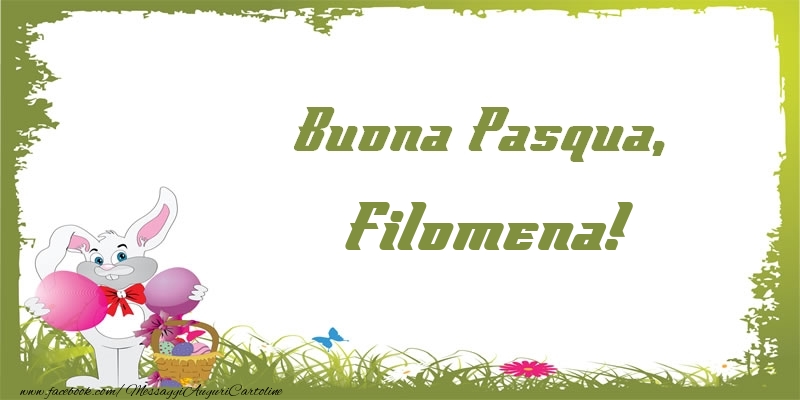 Cartoline di Pasqua - Coniglio & Uova | Buona Pasqua, Filomena!