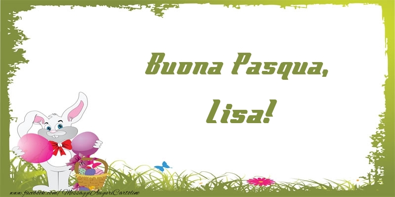 Cartoline di Pasqua - Coniglio & Uova | Buona Pasqua, Lisa!