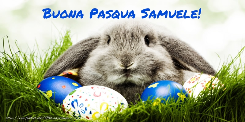 Cartoline di Pasqua - Coniglio & Uova | Buona Pasqua Samuele!