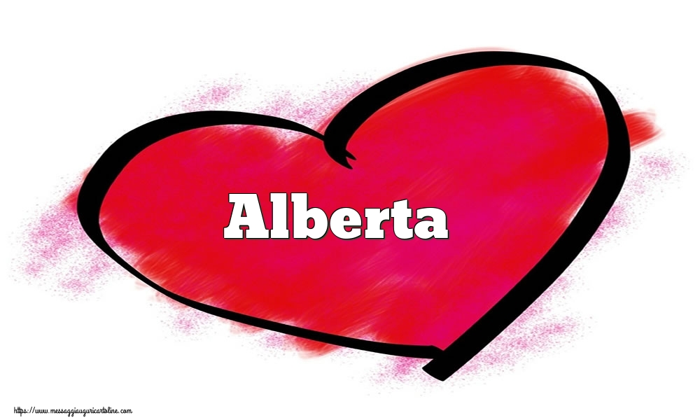 Cartoline di San Valentino -  Nome Alberta  nel cuore