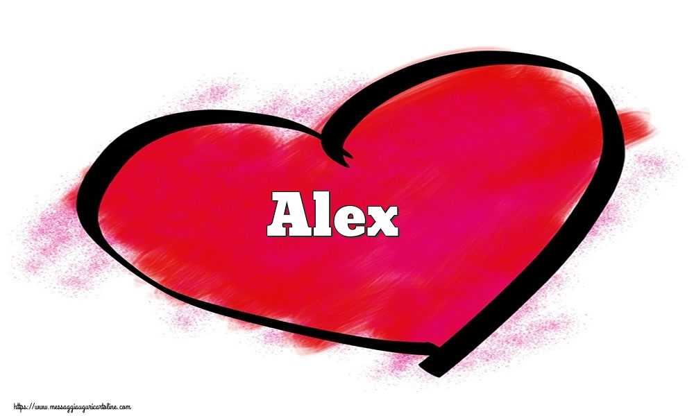 Cartoline di San Valentino -  Nome Alex  nel cuore