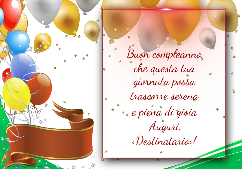 Cartoline personalizzate di auguri - Buon compleanno, che questa tua  giornata possa  trascorre serena  e piena di gioia - Disposizione di palloncini per feste
