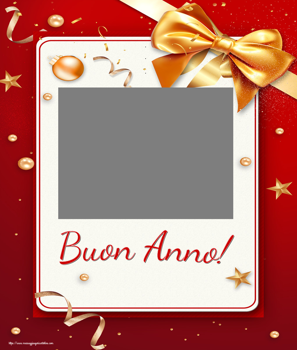 Cartoline personalizzate di Buon Anno - Coniglio & Palle Di Natale | Buon Anno! - Cornice foto di Buon Anno