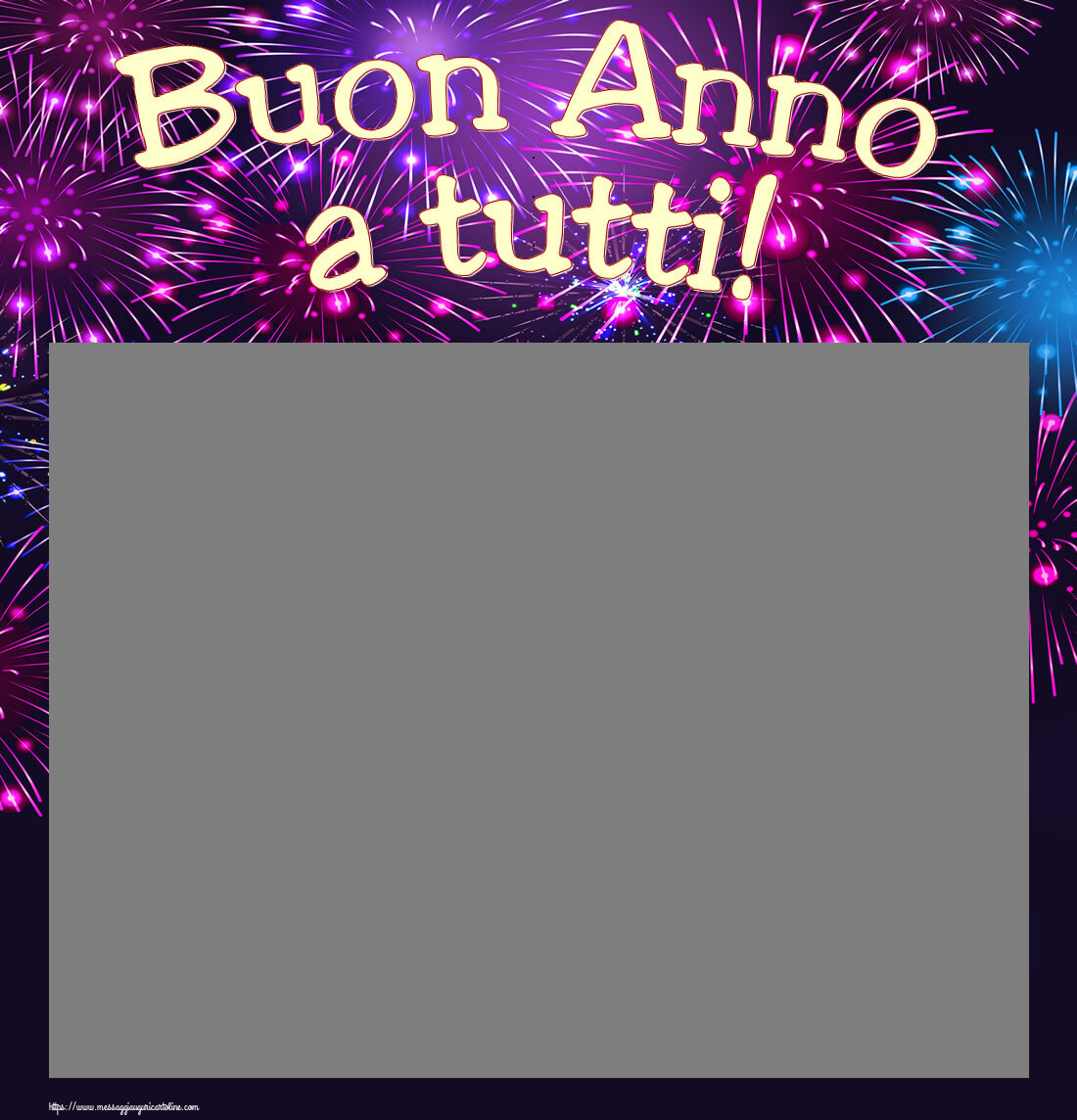 Cartoline personalizzate di Buon Anno - Fuochi D'artificio | Buon Anno a tutti! - Cornice foto di Buon Anno