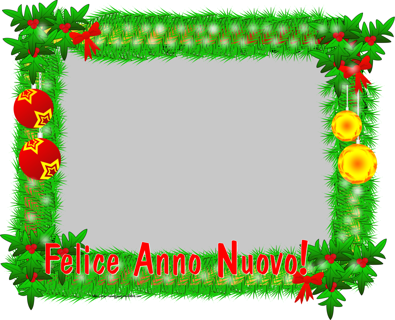 Cartoline personalizzate di Buon Anno - Albero Di Natale & Palle Di Natale | Felice Anno Nuovo! - Cornice foto di Buon Anno