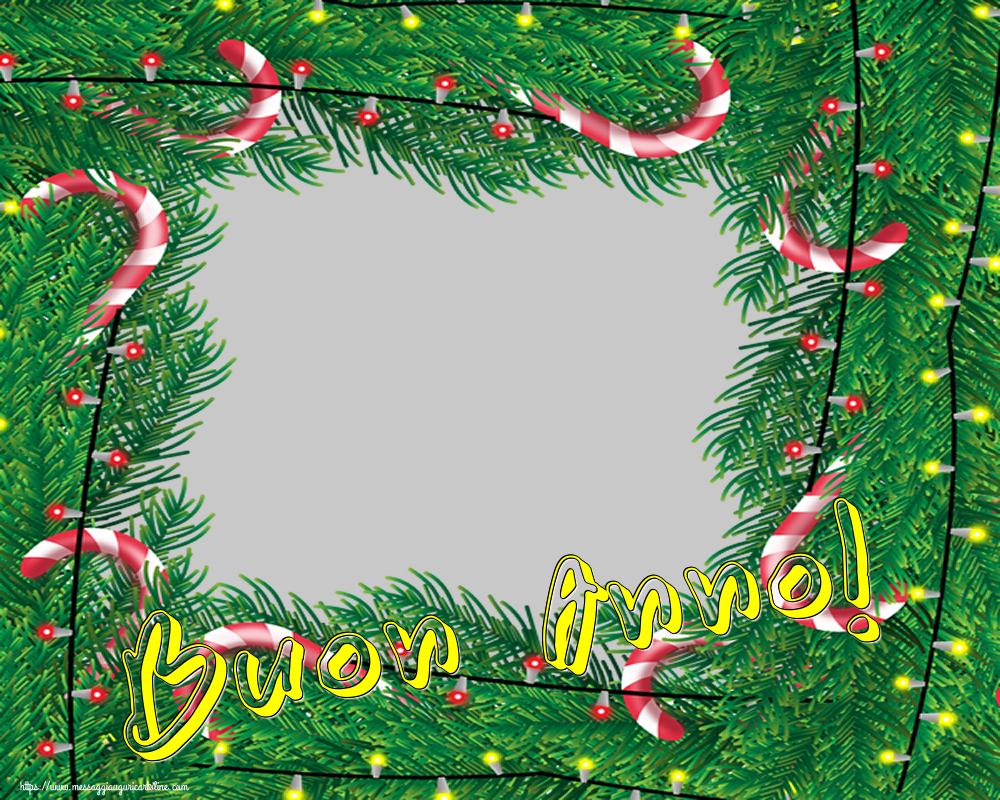 Cartoline personalizzate di Buon Anno - Albero Di Natale | Buon Anno! - Cornice foto di Buon Anno