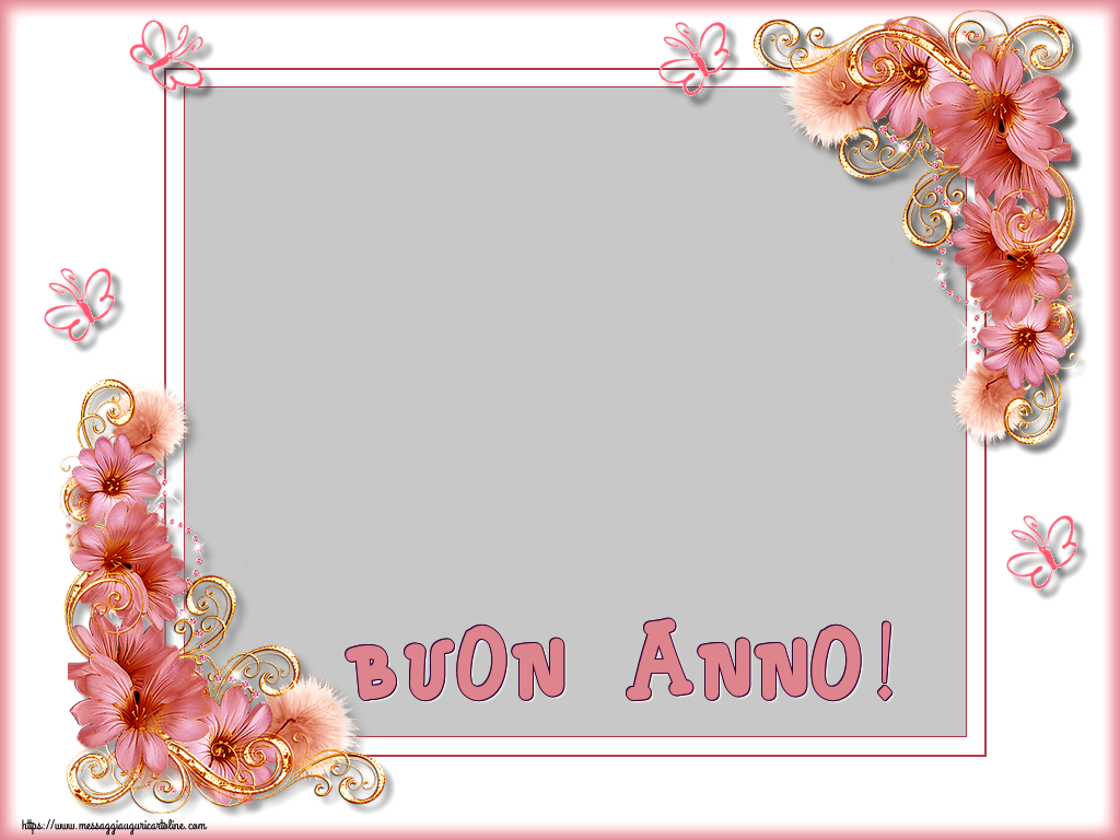 Cartoline personalizzate di Buon Anno - 🌼 Fiori | Buon Anno! - Cornice foto
