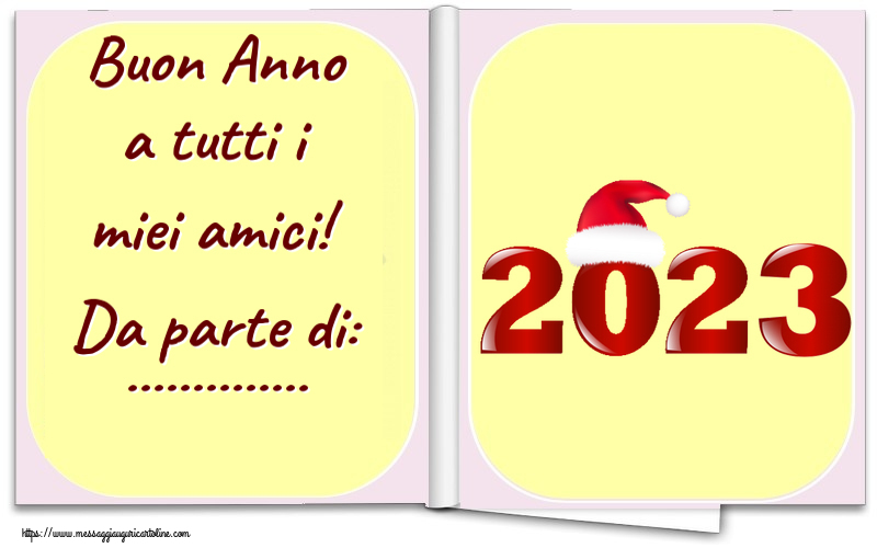 Cartoline personalizzate di Buon Anno - 2023 | Buon Anno a tutti i miei amici! Da parte di: ...