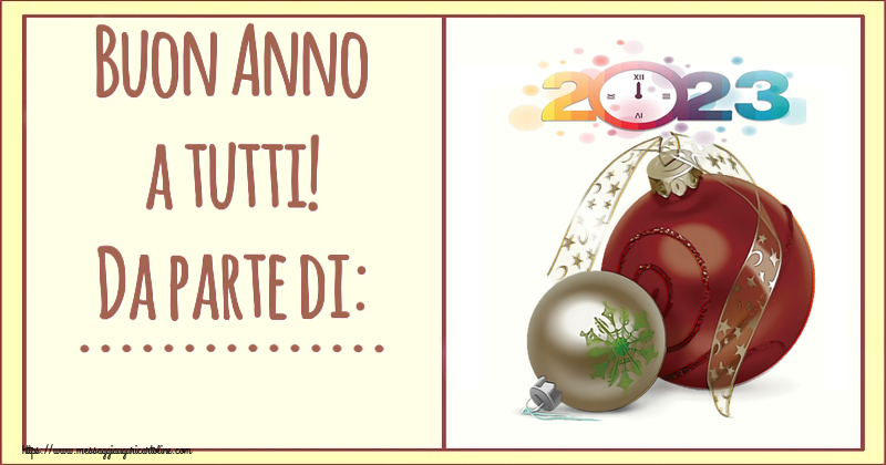 Cartoline personalizzate di Buon Anno - Buon Anno a tutti! Da parte di: ...