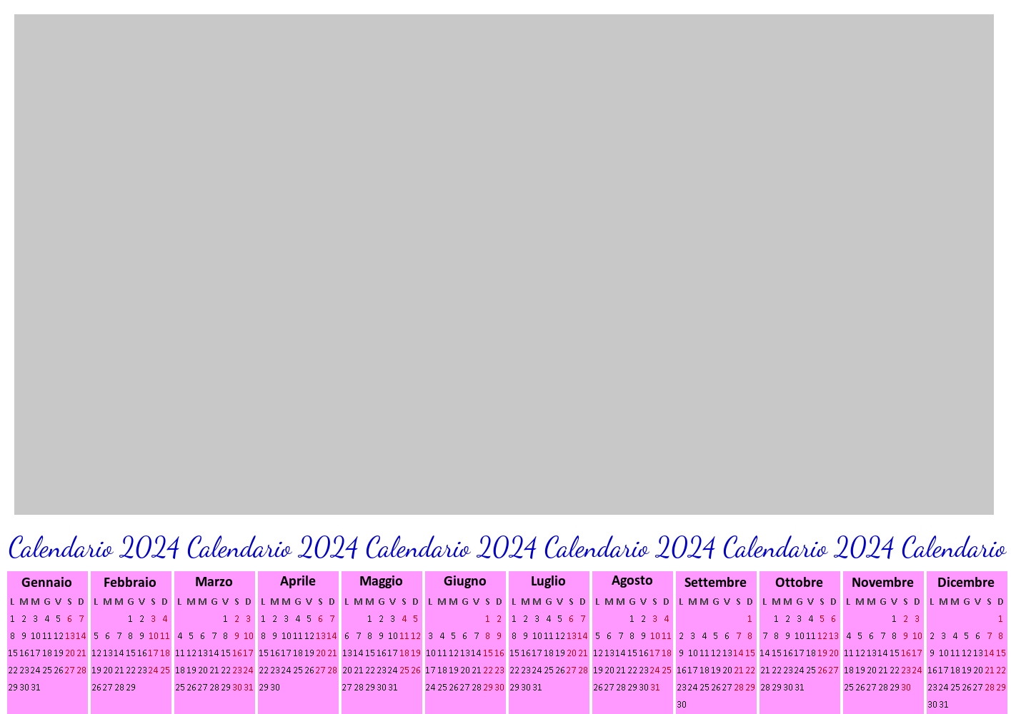 Cartoline personalizzate calendari - Calendario classico 2024 con un'immagine
