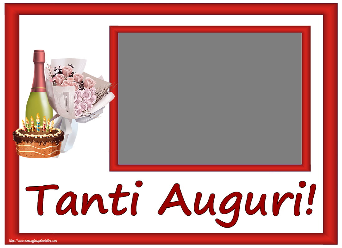 Cartoline personalizzate di compleanno - Tanti Auguri! - Cornice foto