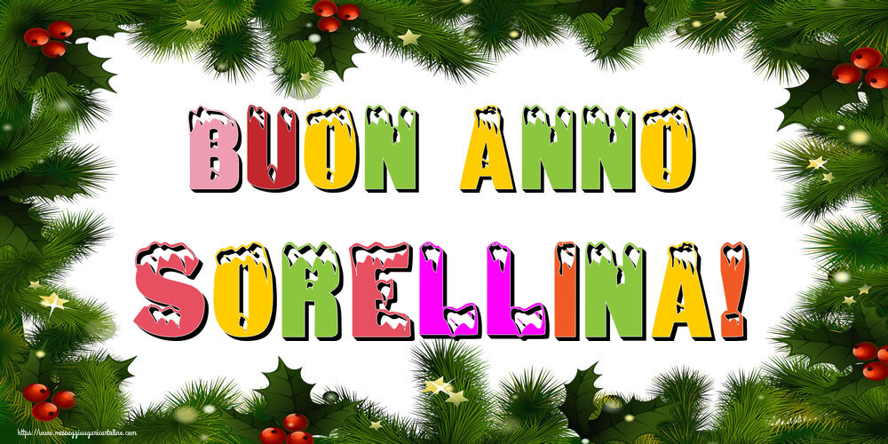 Cartoline di Buon Anno per Sorella - Buon Anno sorellina!