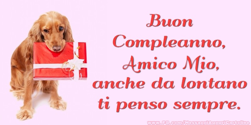 Cartoline di compleanno per Amico - Buon Compleanno, amico mio anche da lontano ti penso sempre.