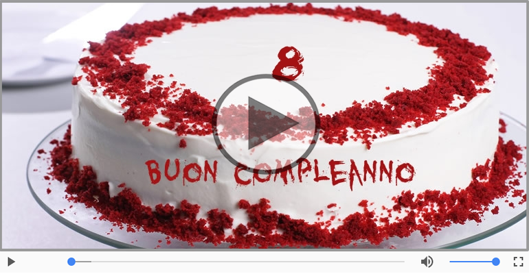 Cartoline animate e musicali: Buon Compleanno 8 anni!